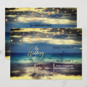 Summer Blue Ocean Beach Hochzeitseinladungen Save The Date (Vorne/Hinten)