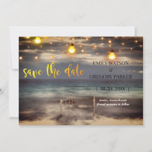 Summer Blue Ocean Beach Hochzeitseinladungen Save The Date
