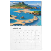 Summer Blue Ocean Beach Kalender (Feb 2026)
