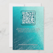 Summer Blue Ocean Palm Trees Beach HochzeitQR Code Einladung (Rückseite)
