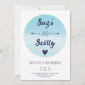 Summer Blue Ocean Quote Hochzeit Einladung (Vorderseite)