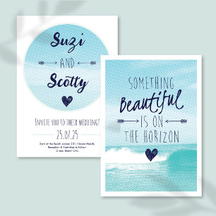 Summer Blue Ocean Quote Hochzeit Einladung