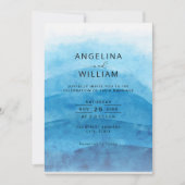 Summer Blue Ocean Watercolor Hochzeit Einladung (Vorderseite)