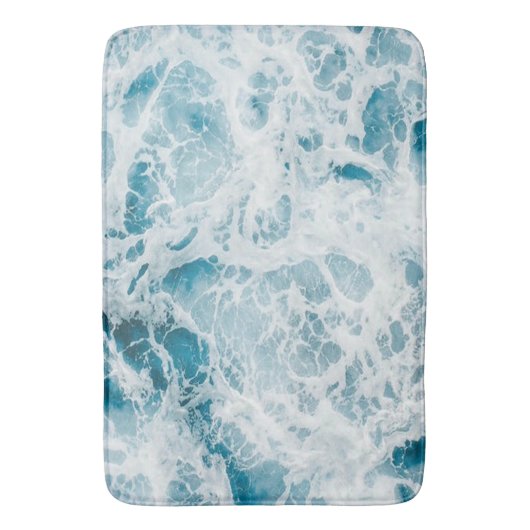 Summer Blue Ocean Wave Badematte (Vorderseite Vertikal)