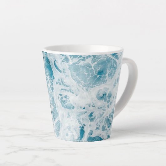 Summer Blue Ocean Wave Milchtasse (Rechte Ecke)