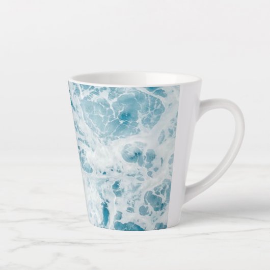 Summer Blue Ocean Wave Milchtasse (Rechts)