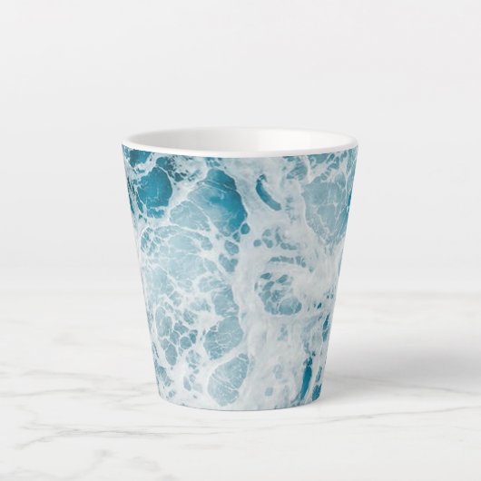 Summer Blue Ocean Wave Milchtasse (Vorderseite)