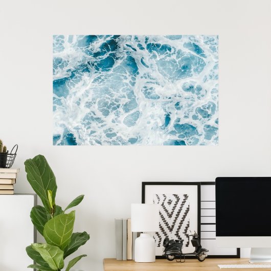 Summer Blue Ocean Wave Poster (Heimbüro)
