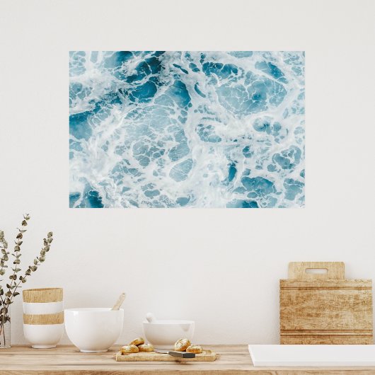 Summer Blue Ocean Wave Poster (Küche)