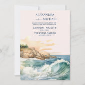 Summer Blue Ocean Waves Tropical Beach Hochzeit Einladung (Vorderseite)