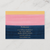 Summer Blue Pink Yellow Strokes Strikes Farbe Visitenkarte (Rückseite)