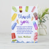 Summer Blue Popsiday Geburtstag Dankeschön Karte (Stehend Vorderseite)