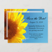 Summer Blue Sky Gelb Sonnenblume Save the Date Ankündigungspostkarte (Vorne/Hinten)