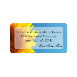 Summer Blue Sky mit gelber Sonnenblume Adressaufkleber