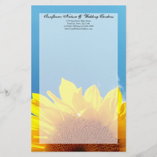 Summer Blue Sky mit gelber Sonnenblume Briefpapier (Vorderseite)