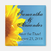 Summer Blue Sky mit gelber Sonnenblume Magnet (Vorne)