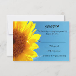 Summer Blue Sky mit gelber Sonnenblume RSVP Karte