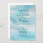 Summer Blue Sky White Wolken Einladung Hochzeitsfe (Vorne/Hinten)