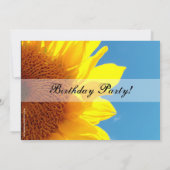 Summer Blue Sky, Yellow Sunflower Birthday Party Einladung (Rückseite)