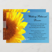 Summer Blue Sky, Yellow Sunflower Probe Dinner Einladung (Vorne/Hinten)
