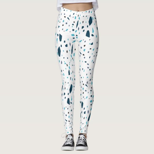 Summer Blue Terrazo Leggings (Vorderseite)