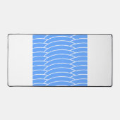 Summer Blue Tiled Art Deco Wellen Weiße Streifen Schreibtischunterlage (Vorderseite)