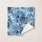 Summer Blue Waratah Florals Badhandtuch Set (Waschlappen)