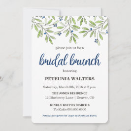 Summer Blueberry Foliage Bridal Brunch Einladung