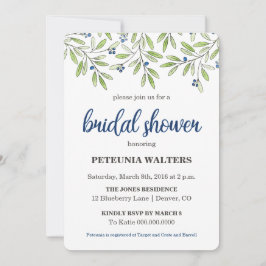 Summer Blueberry Foliage Bridal Dusche Einladung