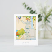 Summer Bluebird French Fashion Postkarte (Stehend Vorderseite)