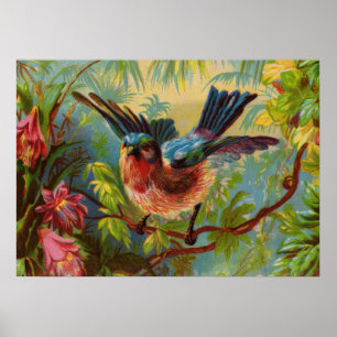 Summer Bluebird Small Poster