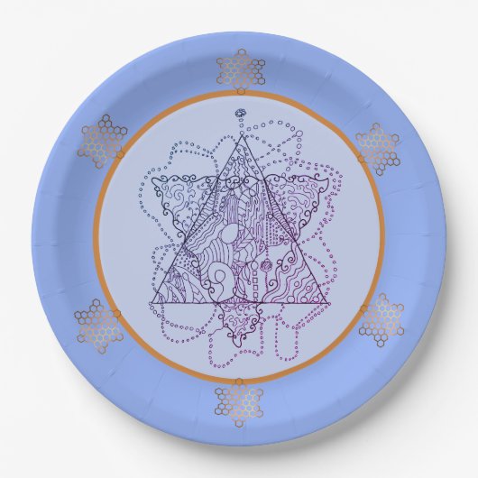 Summer Blues Jewish Star Paper Plate Pappteller (Vorderseite)