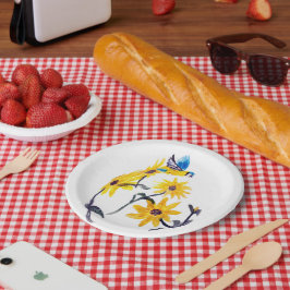 Summer Bluetit Sonnenblume Pappteller