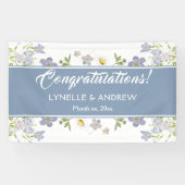 Summer Blume Blue Wedding Banner (Horizontal)