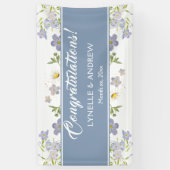 Summer Blume Blue Wedding Banner (Vertikal)