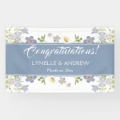 Summer Blume Blue Wedding Banner (Horizontal)