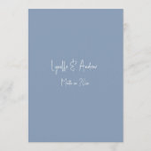 Summer Blume Blue Wedding Menu Menükarte (Rückseite)