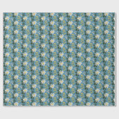 Summer Blume Bouquet auf Blue Geschenkpapier (Flach)