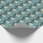 Summer Blume Bouquet auf Blue Geschenkpapier (Ecke)