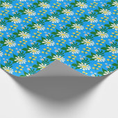 Summer Blume Bouquet auf Blue Geschenkpapier (Ecke)