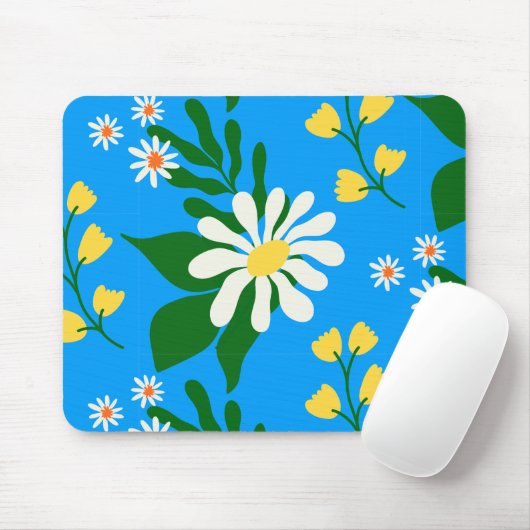 Summer Blume Bouquet auf Blue Mousepad (Mit Mouse)