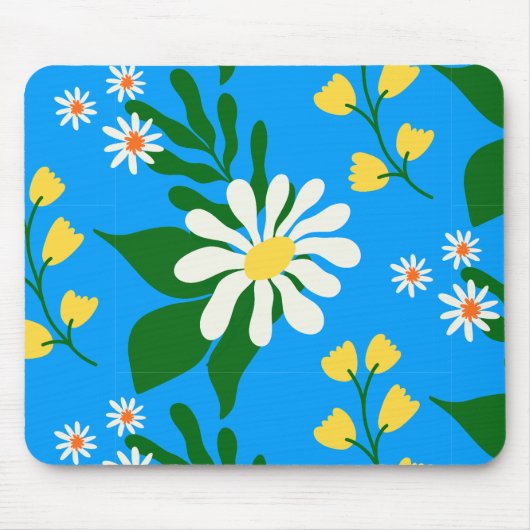 Summer Blume Bouquet auf Blue Mousepad (Vorne)