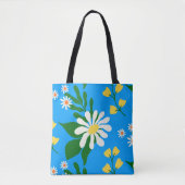 Summer Blume Bouquet auf Blue Tasche (Vorderseite)