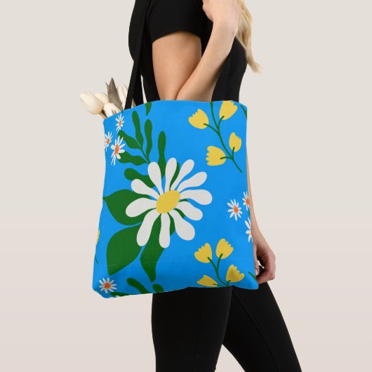 Summer Blume Bouquet auf Blue Tasche (Von Nahem)