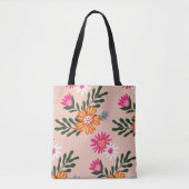 Summer Blume Bouquet auf rosa Tasche (Vorderseite)