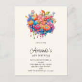 Summer Blume Bouquet Geburtstag Einladung Postkarte (Vorderseite)