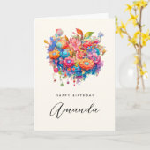 Summer Blume Bouquet Whimsical Boho Birthday Karte (Gelbe Blume)