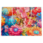 Summer Blume Bouquet Whimsical Boho Große Geschenktüte (Vorderseite)