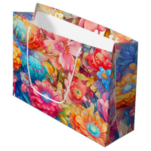 Summer Blume Bouquet Whimsical Boho Große Geschenktüte