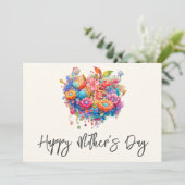 Summer Blume Bouquet Whimsical Boho Karte (Stehend Vorderseite)